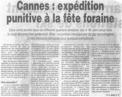 Nice Matin - Expedition punitive - Janvier 2004